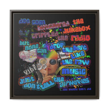 drop the beat - framed canvas art (black)