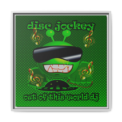 disc jockey - framed canvas art (logo green)