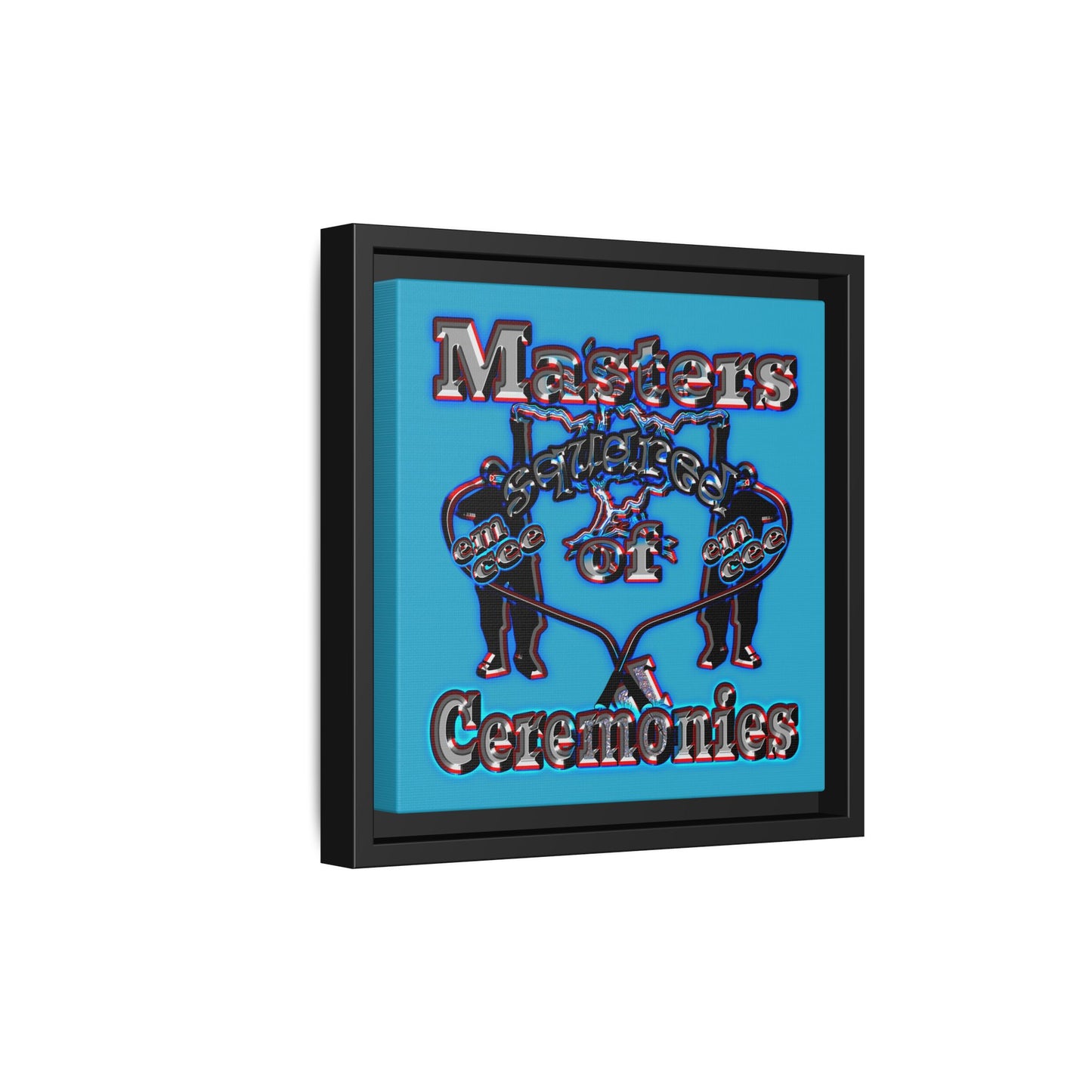 em cee squared - framed canvas art (turquoise)