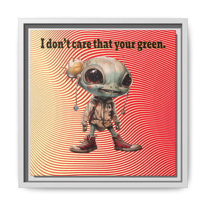 I don't care that your green - framed canvas art (yellow-orange wave)