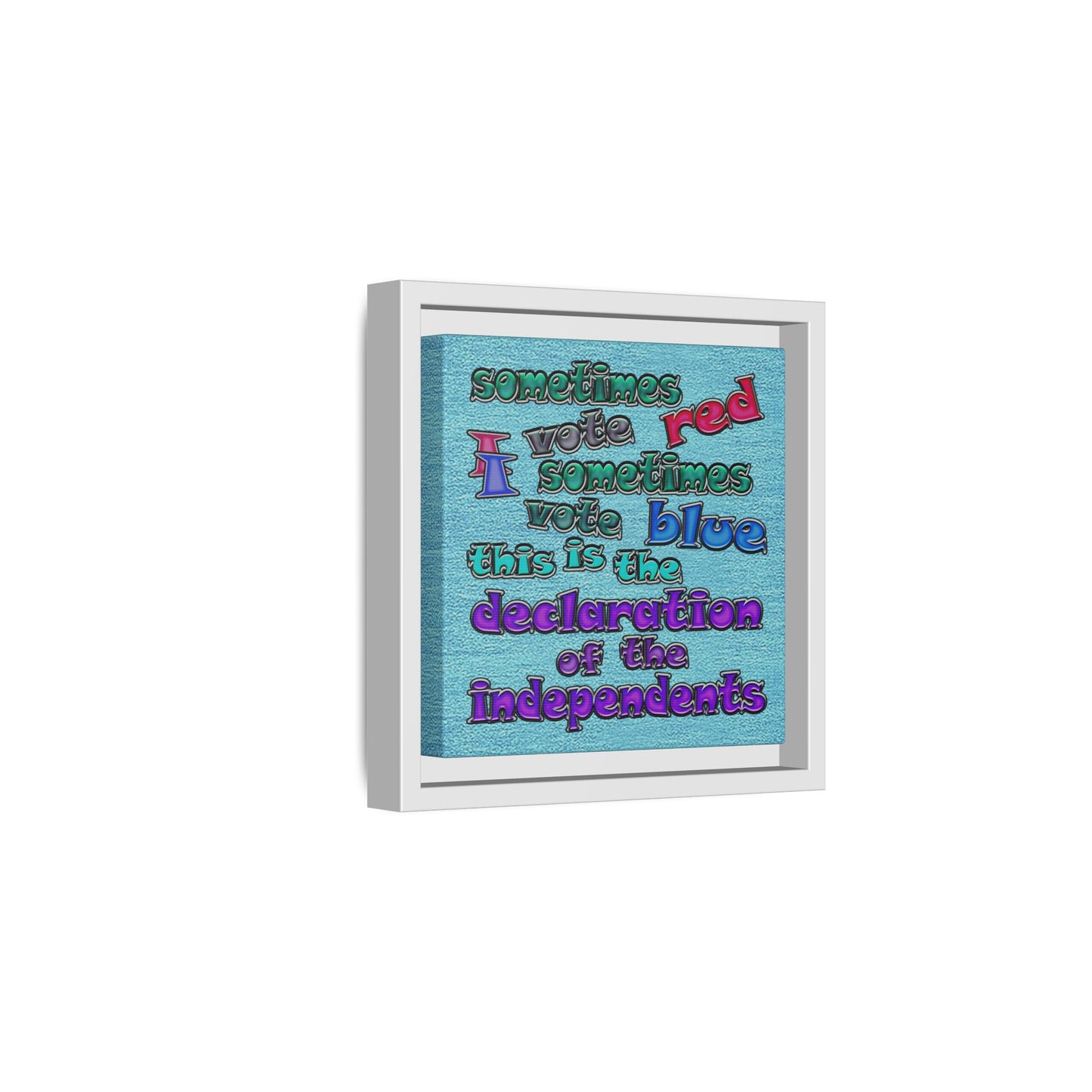 declaration of the independents - framed canvas art (faded blue)
