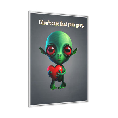 I don't care that your grey - framed canvas art (grey-light grey)