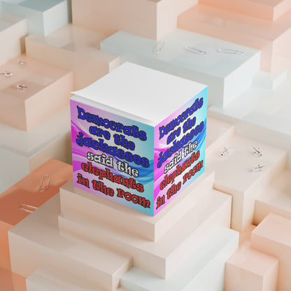 donkeys and elephants - note cube (light blue-pink wave)