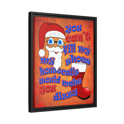 santa's shoes - framed canvas art (burnt orange)