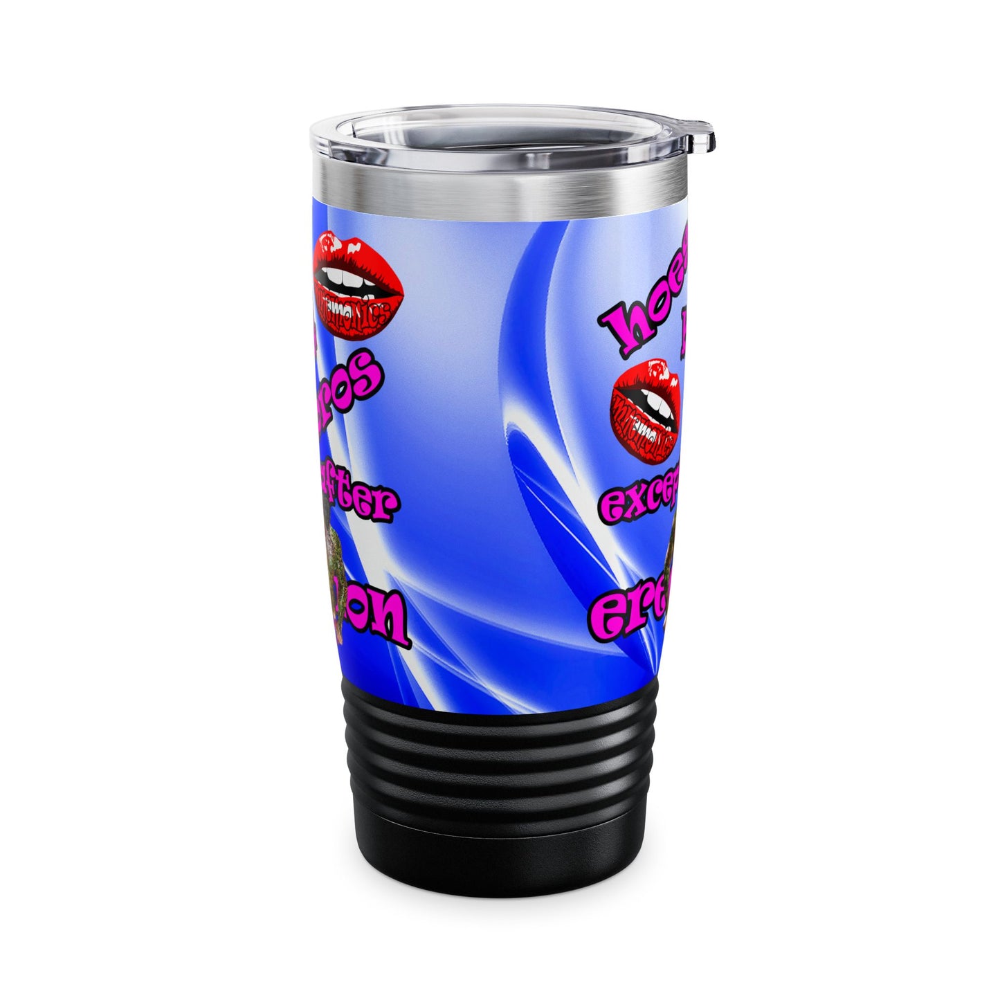hoes b4 bros - Ringneck Tumbler, 20oz (blue-white wave)