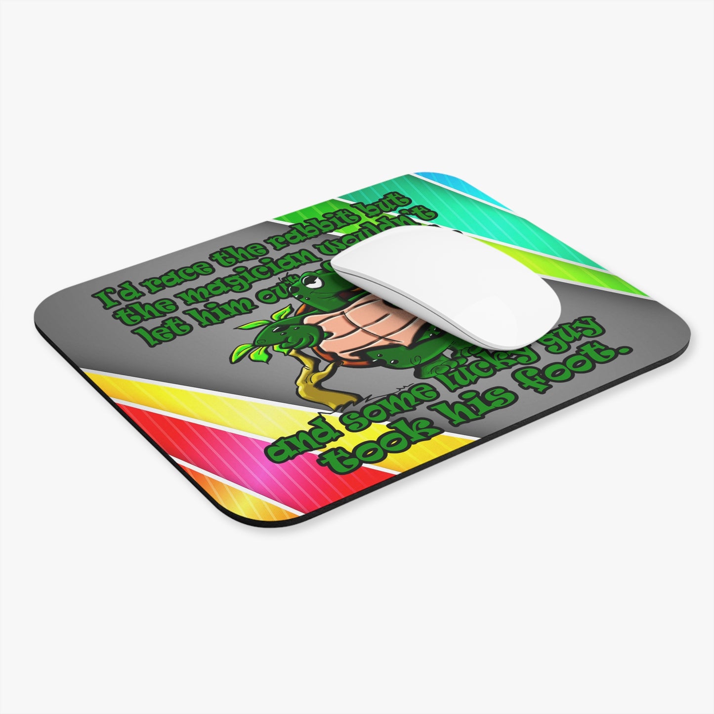 turtle race - Mouse Pad (Rectangle) (rainbow split)