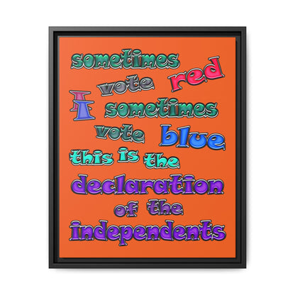 declaration of the independents - framed canvas art (orange)