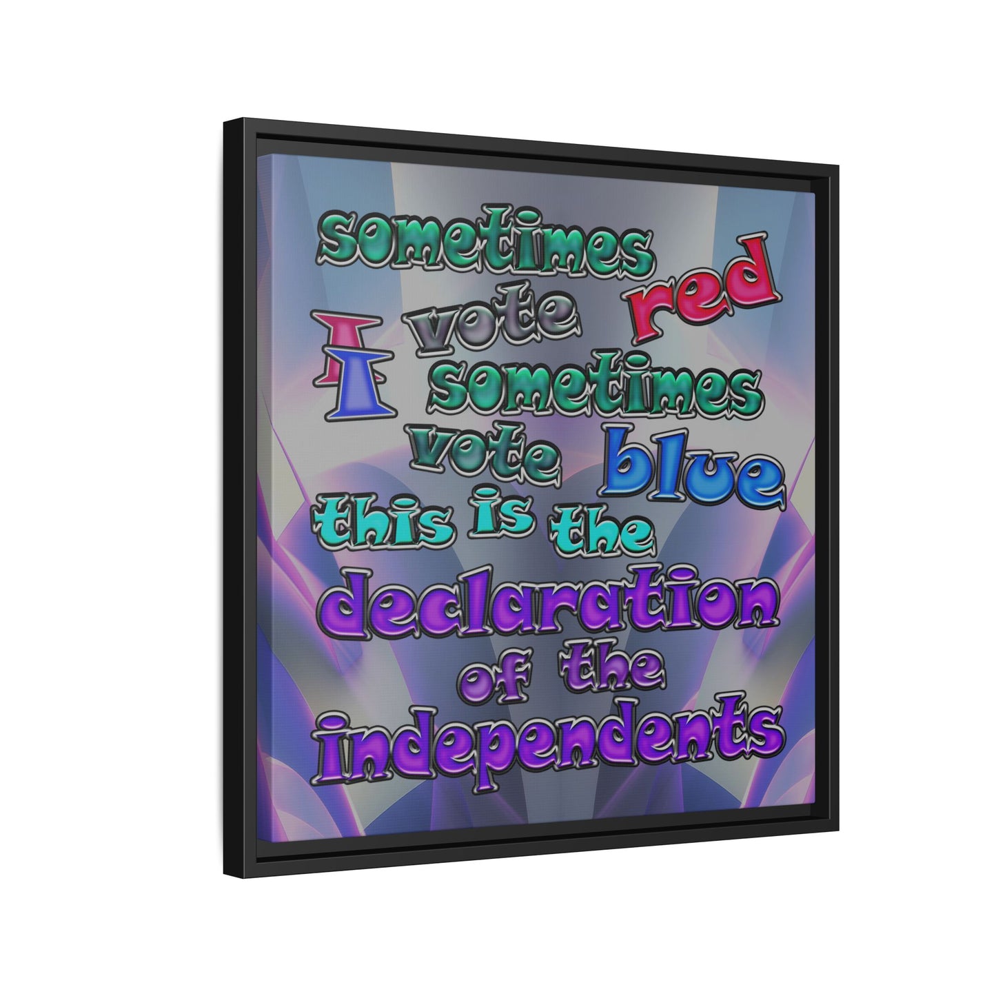 declaration of the independents - framed canvas art (grey-pink wave)