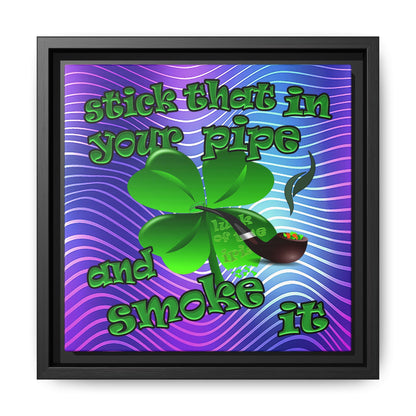 stick that in your pipe and smoke it - framed canvas art (purple wave)