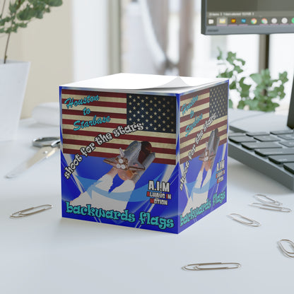 shoot for the stars - note cube (blue-white wave)
