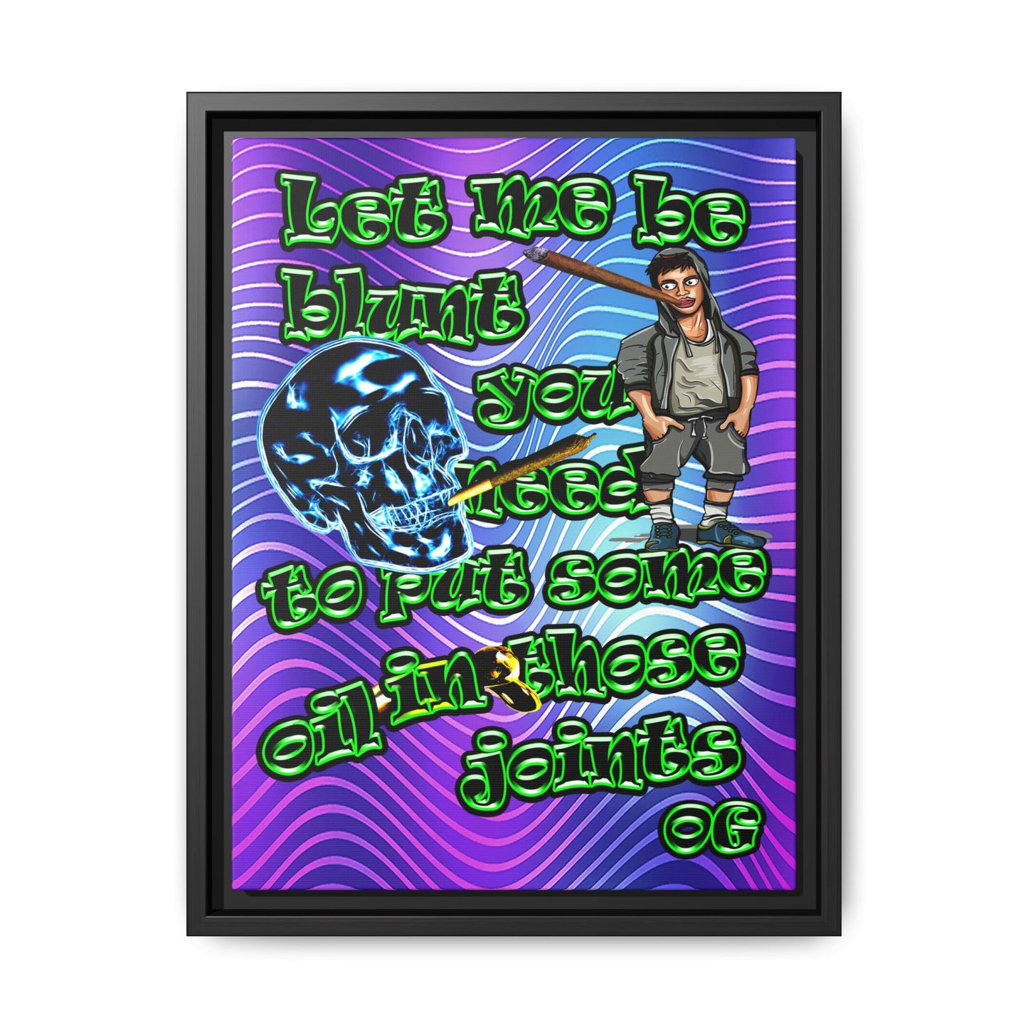 og - framed canvas art (purple wave)