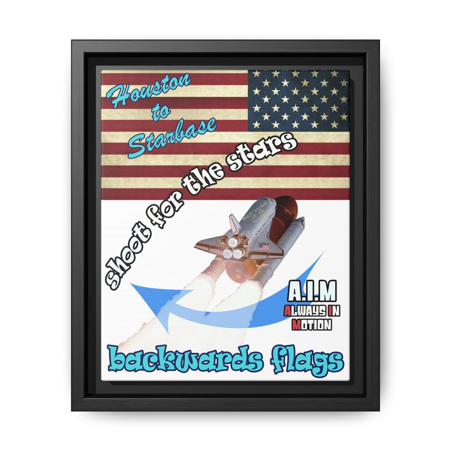 shoot for the stars - framed canvas art (white)