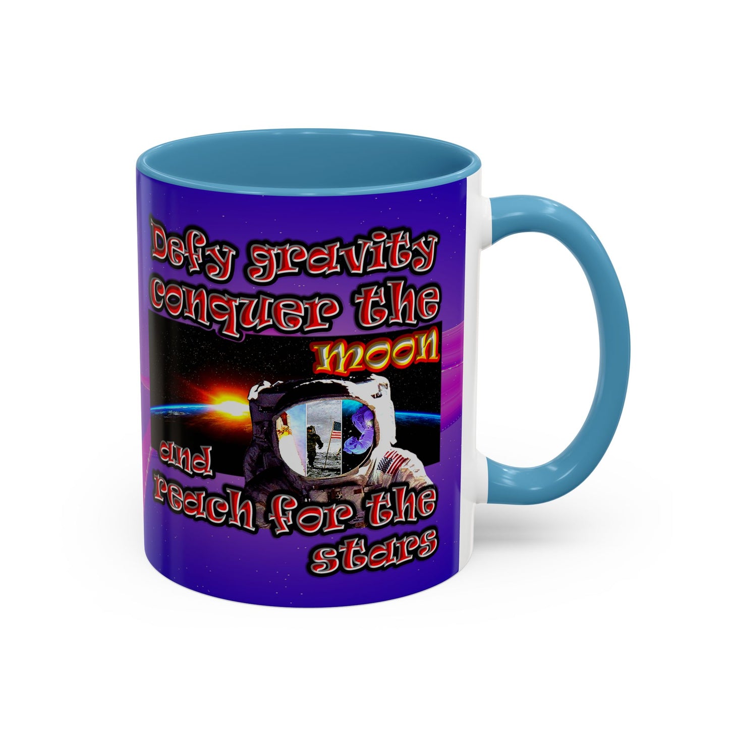 defy conquer reach - Accent Mug (purple-pink wave)
