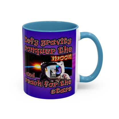 defy conquer reach - Accent Mug (purple-pink wave)