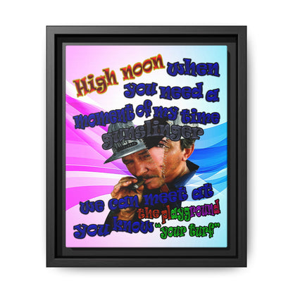 high noon - framed canvas art (light blue-pink wave)