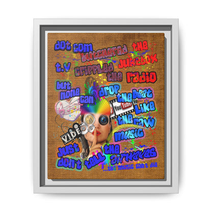 drop the beat - framed canvas art (brown papyrus)