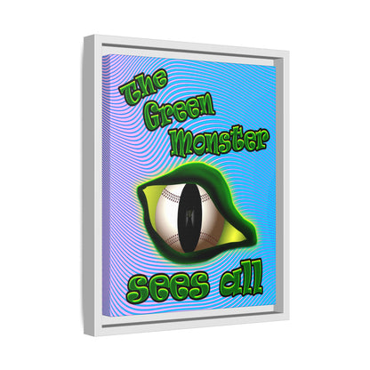 green monster - framed canvas art (light blue-purple wave)