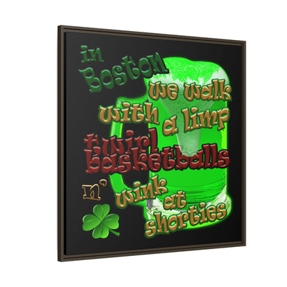 celtics logo - framed canvas art (black)