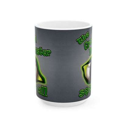 green monster - White Mug (grey-light grey)
