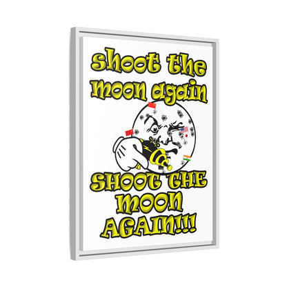 shoot the moon again - framed canvas art (white)
