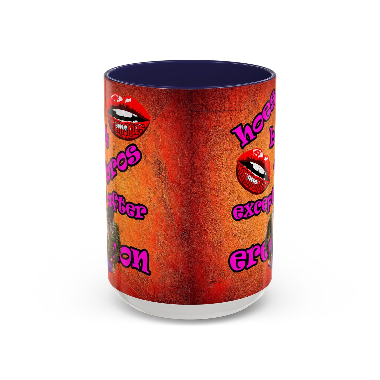 hoes b4 bros - Accent Mug (burnt orange)