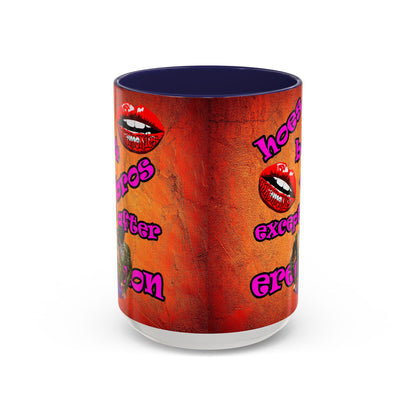 hoes b4 bros - Accent Mug (burnt orange)