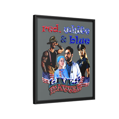 rw&b lives matter - framed canvas art (dark grey)