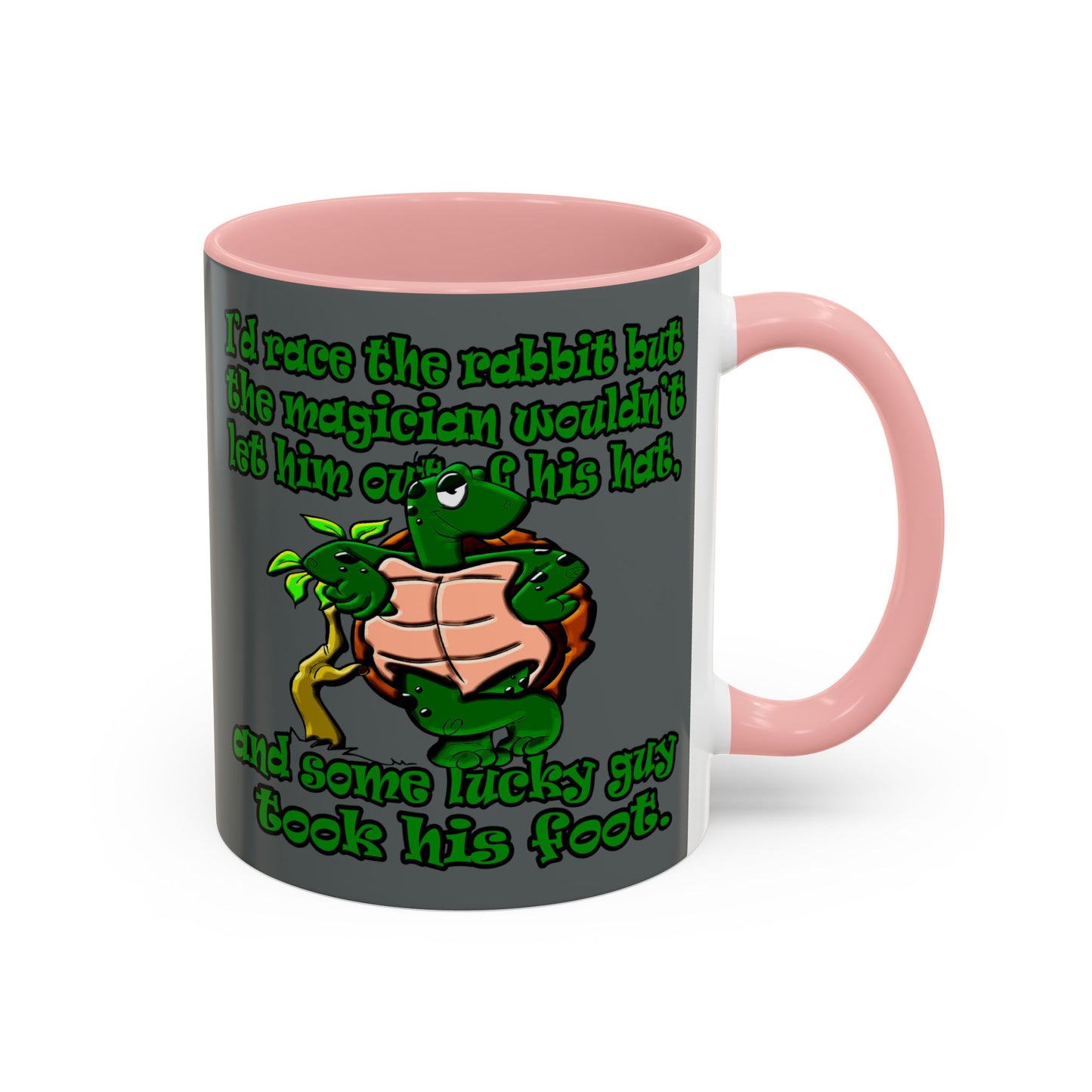 turtle race - Accent Mug (dark grey)