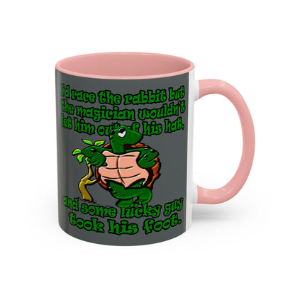 turtle race - Accent Mug (dark grey)