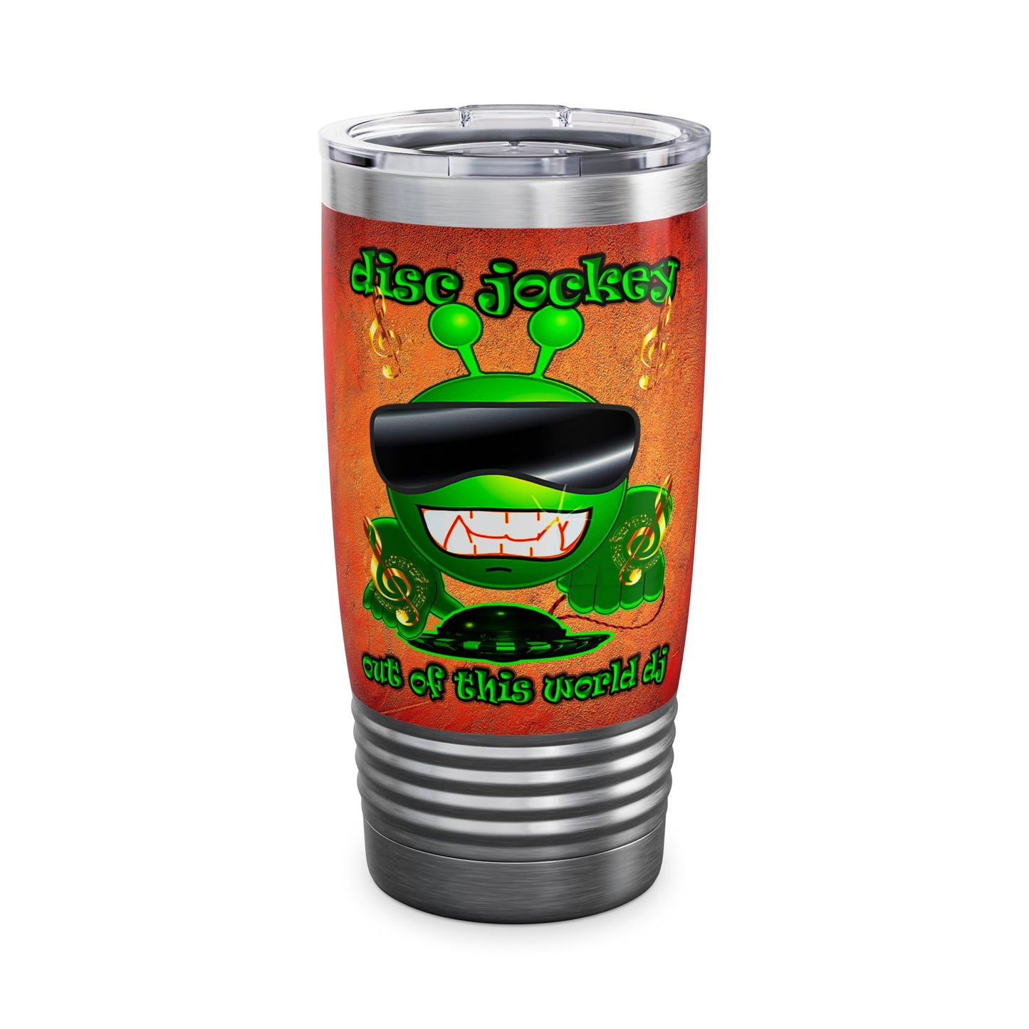 disc jockey - Ringneck Tumbler, 20oz (burnt orange)