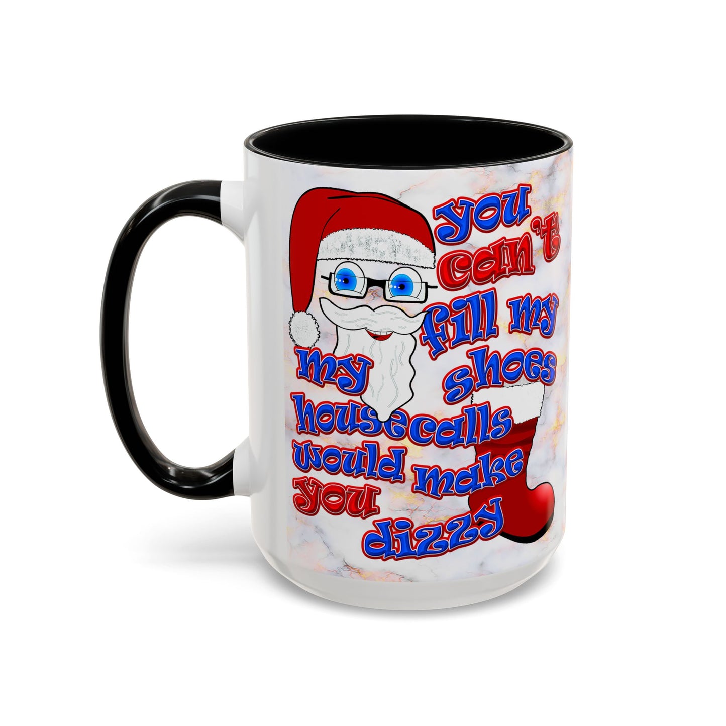 santa's shoes - Accent Mug (white marble)