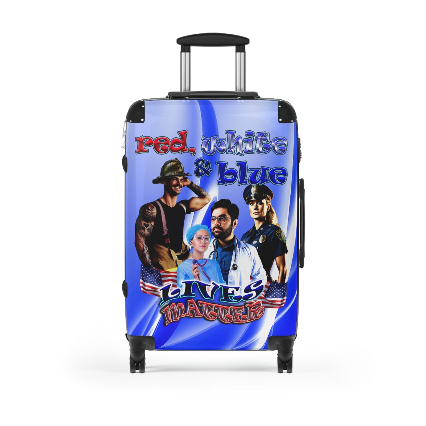 rw&b lives matter - Suitcase (blue-white wave)