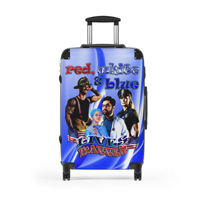 rw&b lives matter - Suitcase (blue-white wave)
