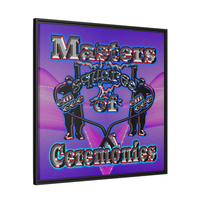 em cee squared - framed canvas art (purple-pink wave)