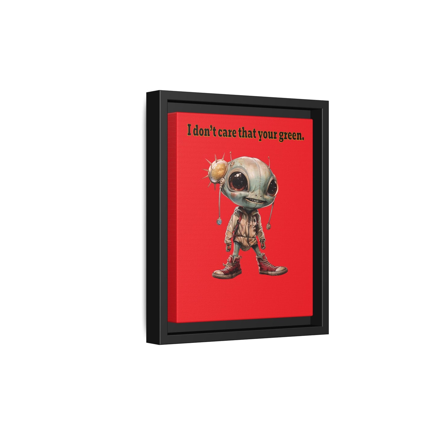 I don't care that your green - framed canvas art (red)