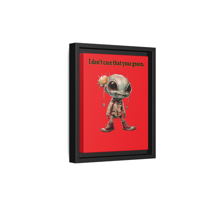 I don't care that your green - framed canvas art (red)