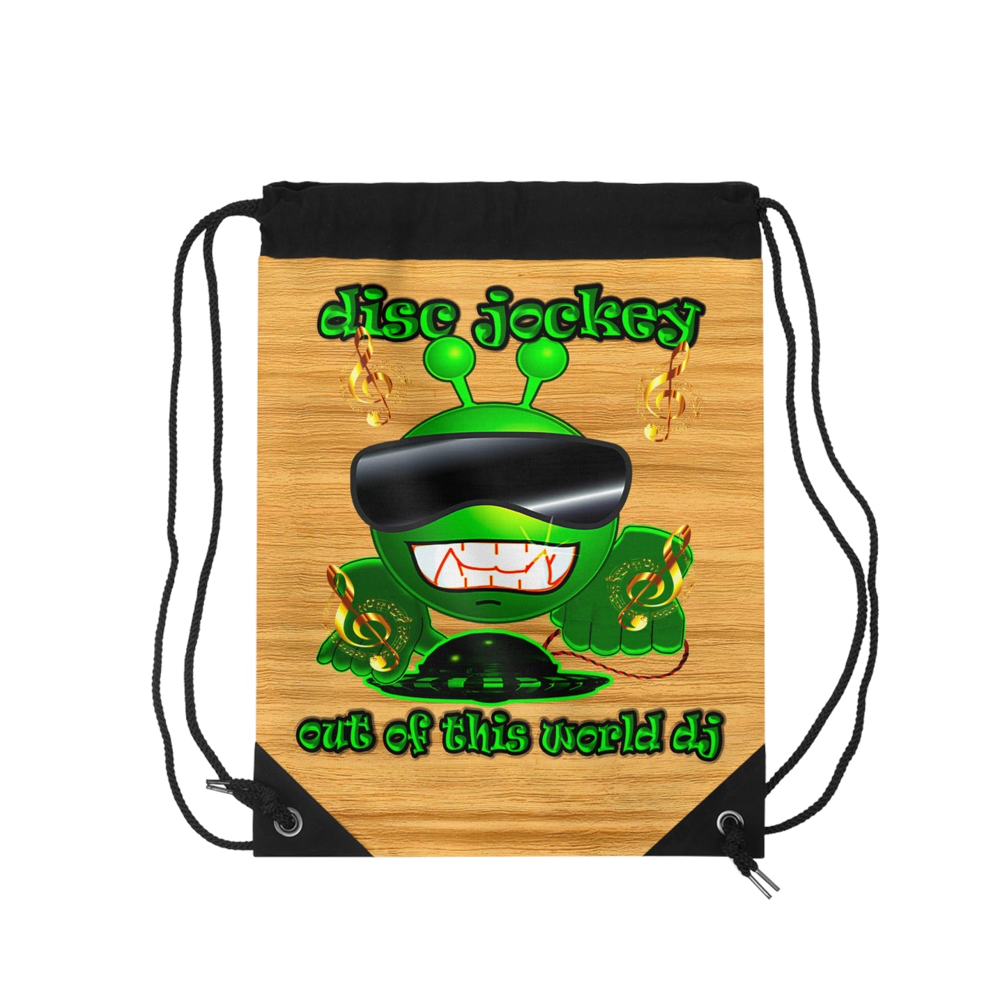 disc jockey - Drawstring Bag (butterscotch wood finish)