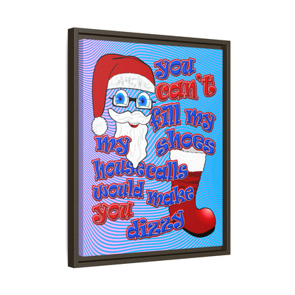 santa's shoes - framed canvas art (light blue-purple wave)