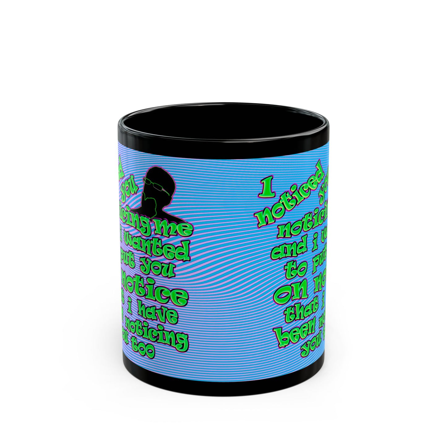 noticed you noticing - Black Mug (light blue-purple wave)