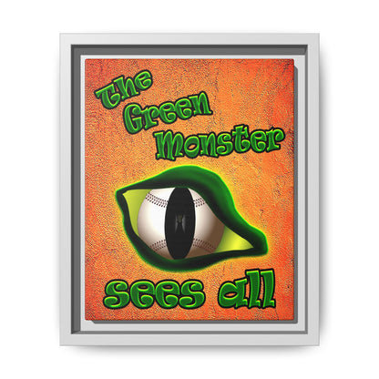 green monster - framed canvas art (burnt orange)