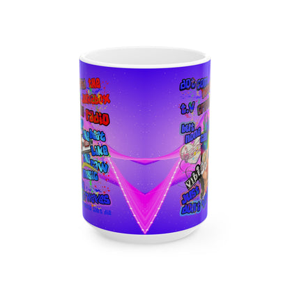 drop the beat - White Mug (purple-pink wave)