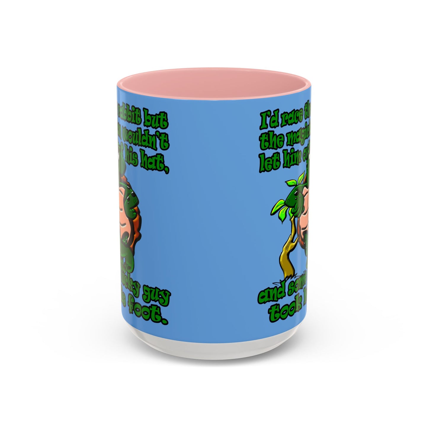 turtle race - Accent Mug (light blue)