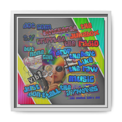 drop the beat - framed canvas art (rainbow split)