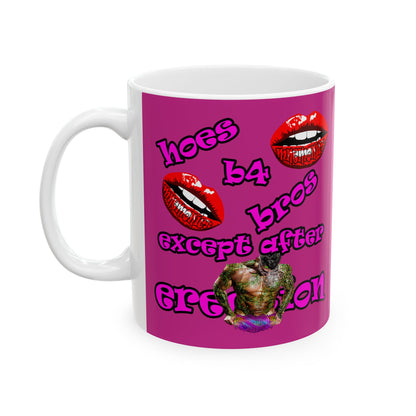 hoes b4 bros - White Mug (pink)