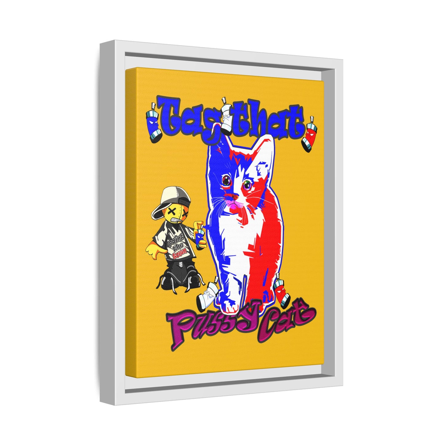 tag that - framed canvas art (yellow)
