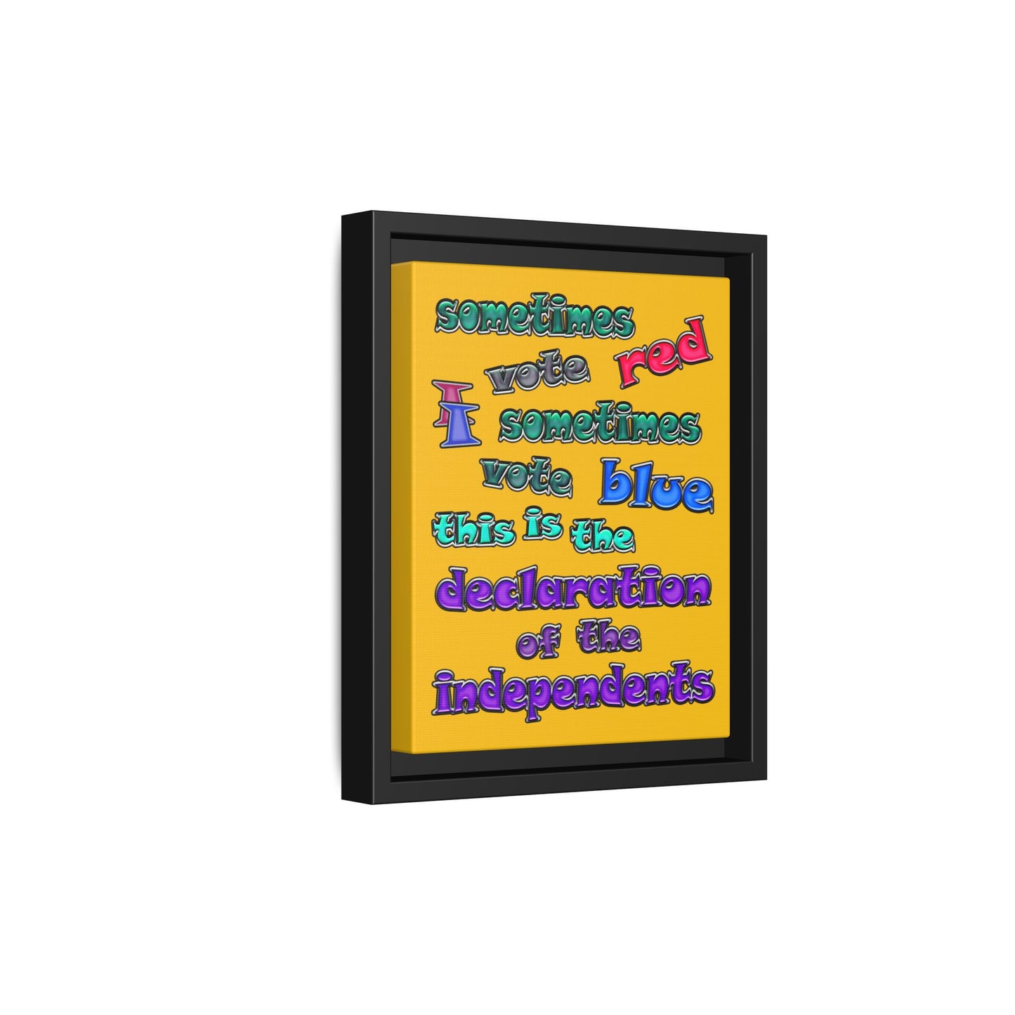 declaration of the independents - framed canvas art (yellow)