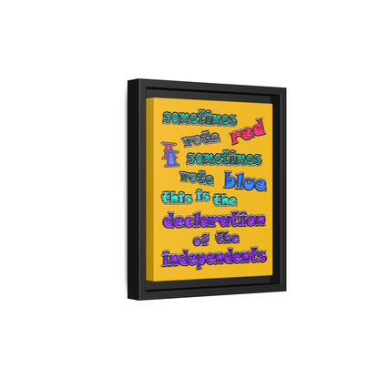 declaration of the independents - framed canvas art (yellow)
