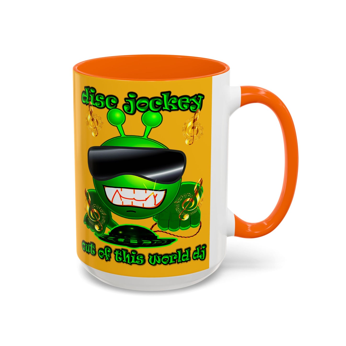 disc jockey - Accent Mug (yellow)
