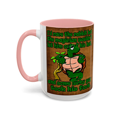 turtle race - Accent Mug (brown papyrus)