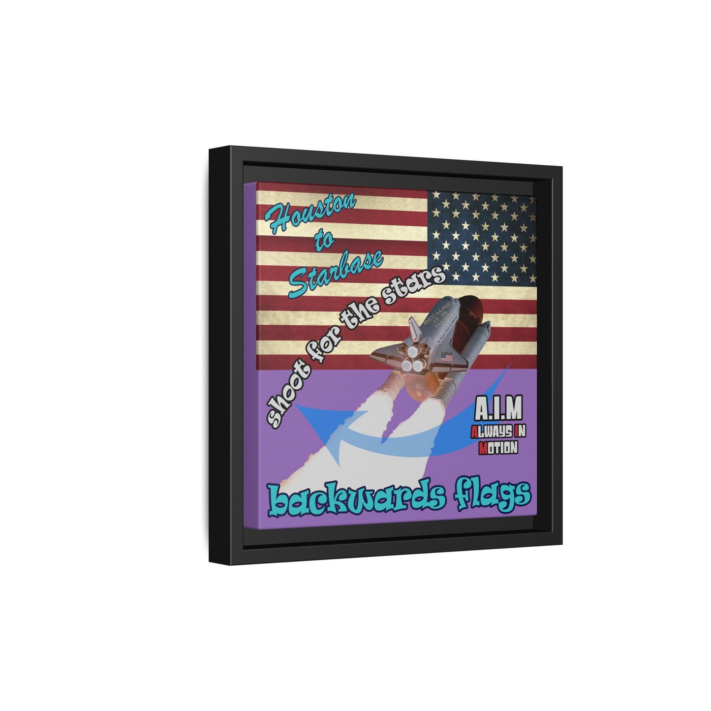 shoot for the stars - framed canvas art (light purple)